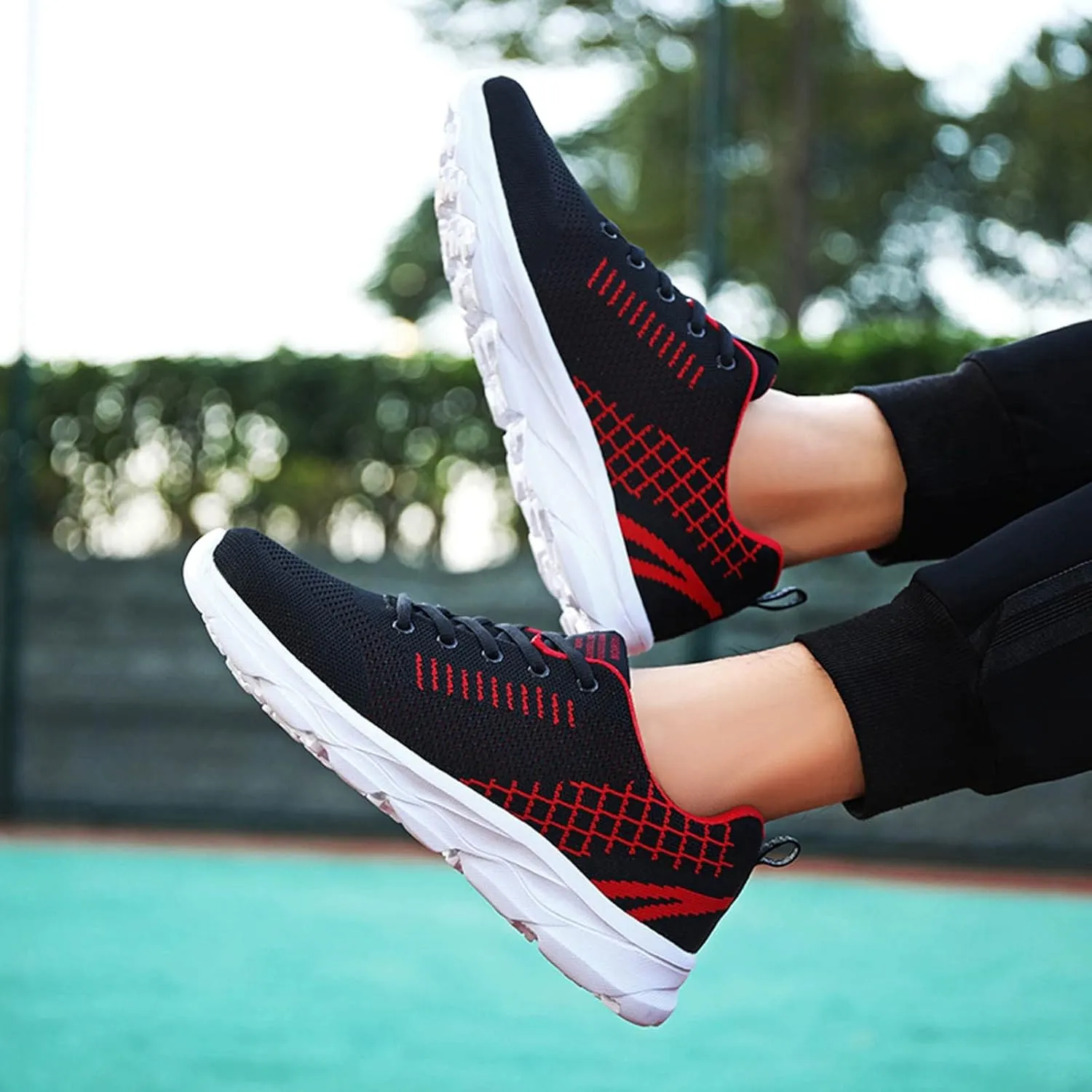 Women's Walking Sock Shoes Elastic Knit Lightweight Mens Dress Shoes Workout Women's Shoes Casual Black Platform Sneaker Red Tennis Shoe Cross Trainer Shoe