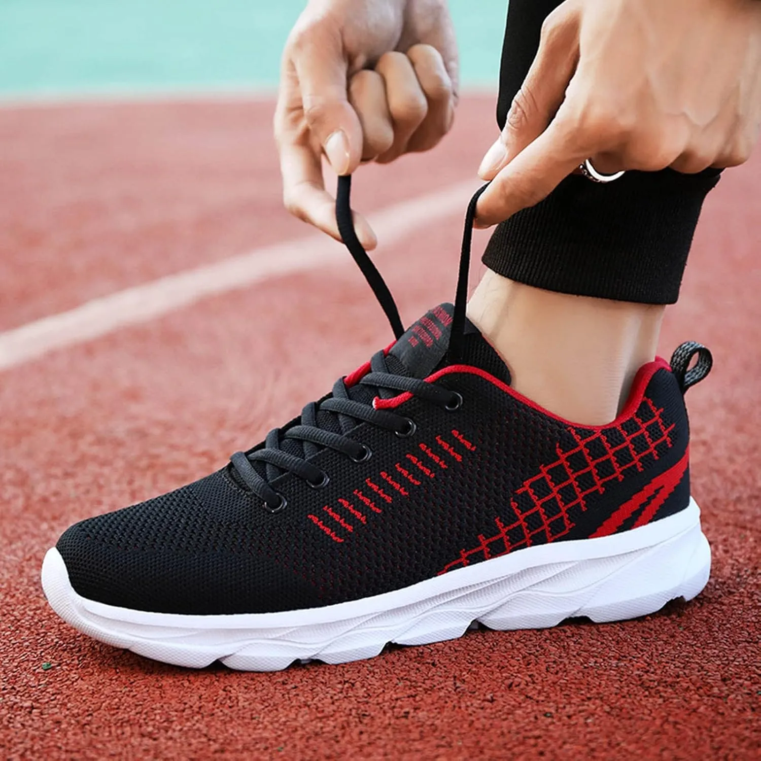 Women's Walking Sock Shoes Elastic Knit Lightweight Mens Dress Shoes Workout Women's Shoes Casual Black Platform Sneaker Red Tennis Shoe Cross Trainer Shoe