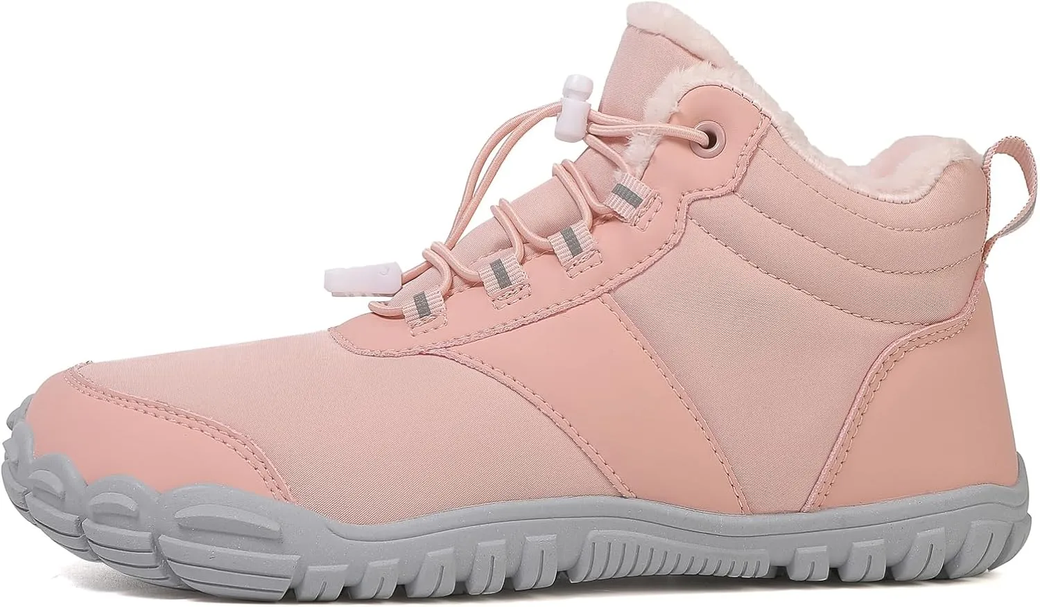Women's Waterproof Non-Slip Hiking Boots Lightweight Fur Lined Thick Warm Adjustable Slip-On Shoes Wide Toe Box Zero Drop Ankle Booties Rubber Sole Military Work Desert Boots
