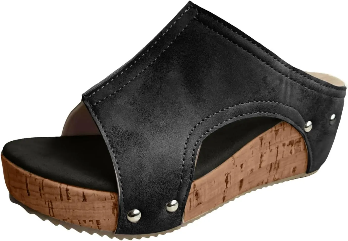 Women's Wedge Orthopedic Sandals Dressy,Open Toe Platform Sandals Retro Leather Summer Slides Beach Walking Sandals