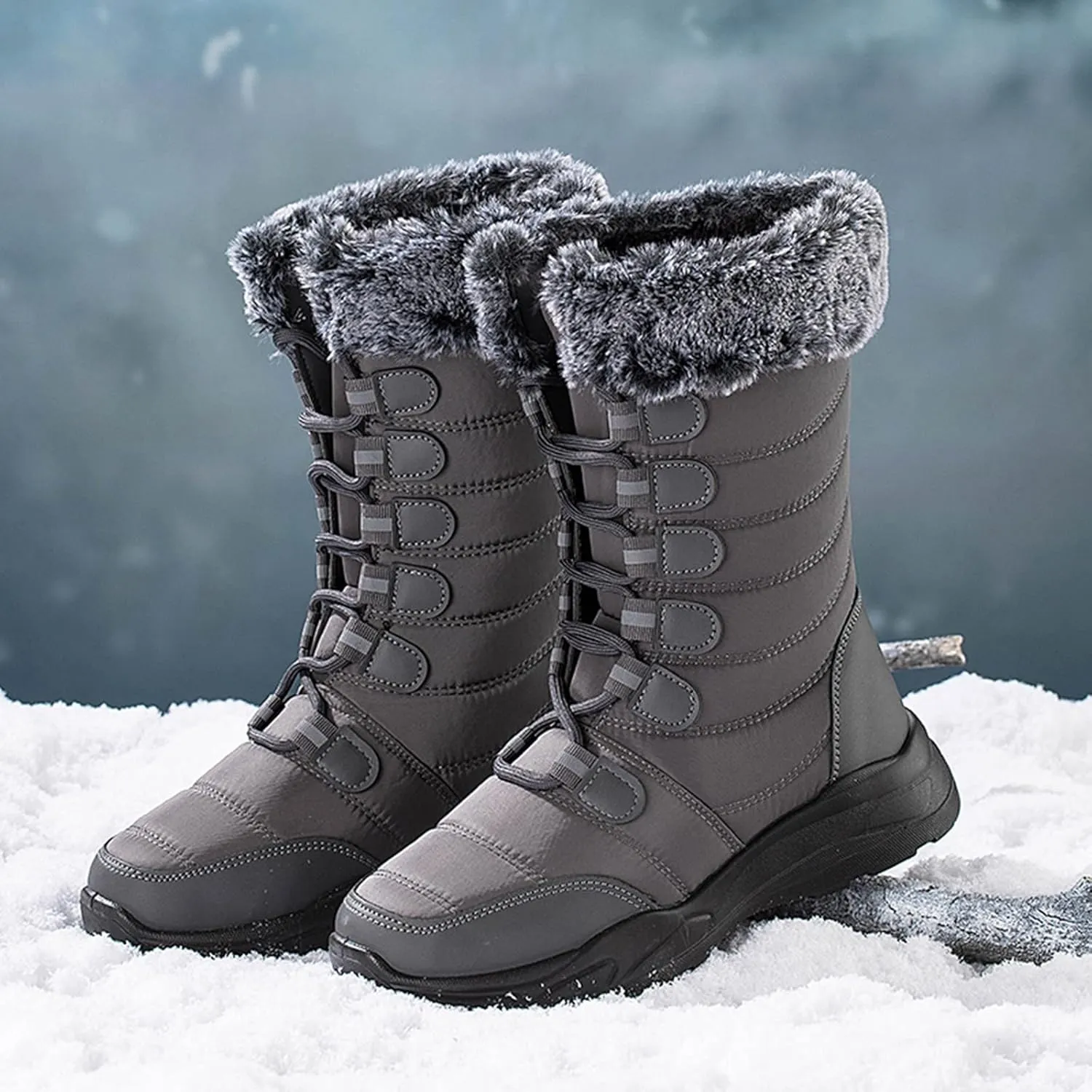 Women's Winter Boots Wide Width Leather Ankle Boots for Women Low Heel for Winter Womens Boots Winter Snow Shoes for Women Snow Boots Women Wide of Today