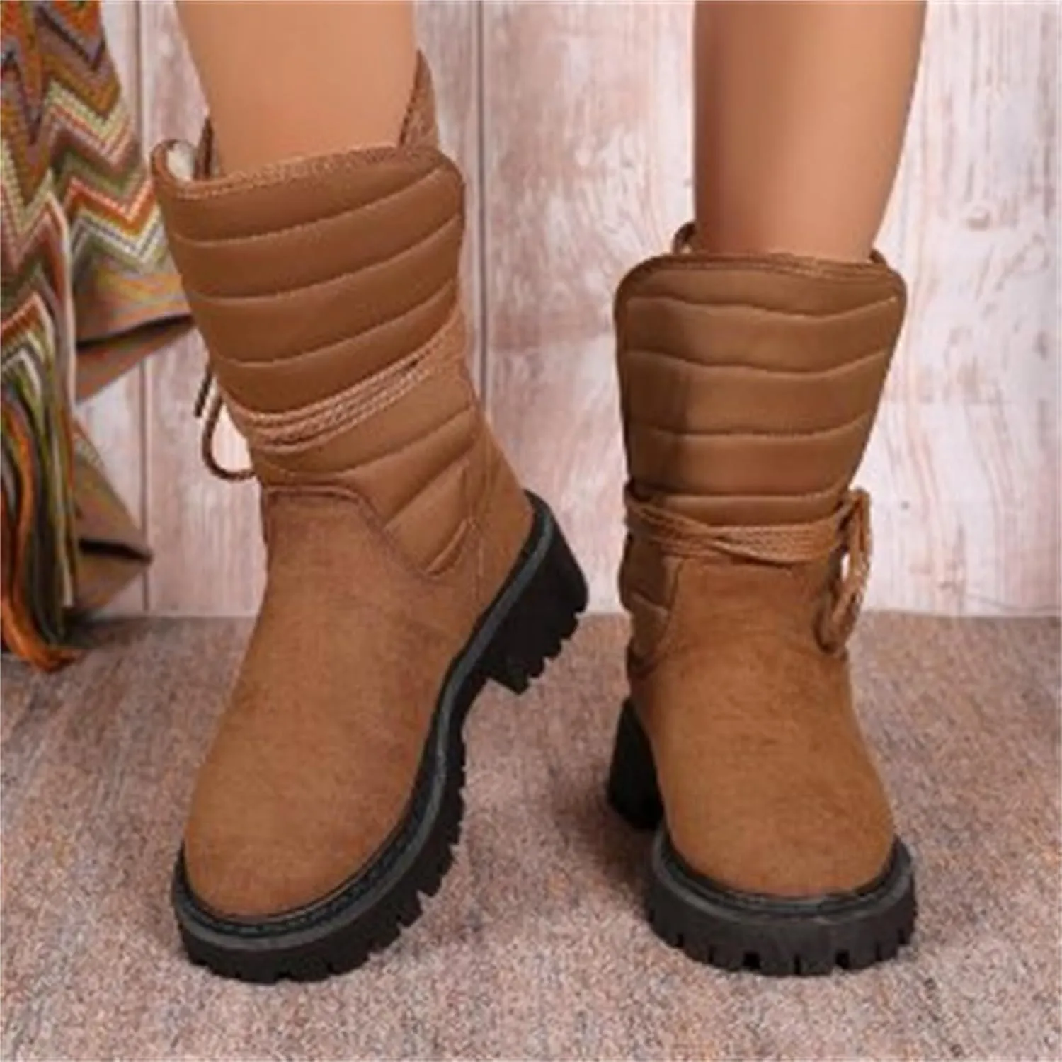Womens Winter Shoes Black Brown Suede Ankle Boots Fur Lined Size 10 for Women Winter Shoes Women's Winter Shoes Women's Wide Calf Comfortable Winter Knee High Riding Boots Deals of The Day