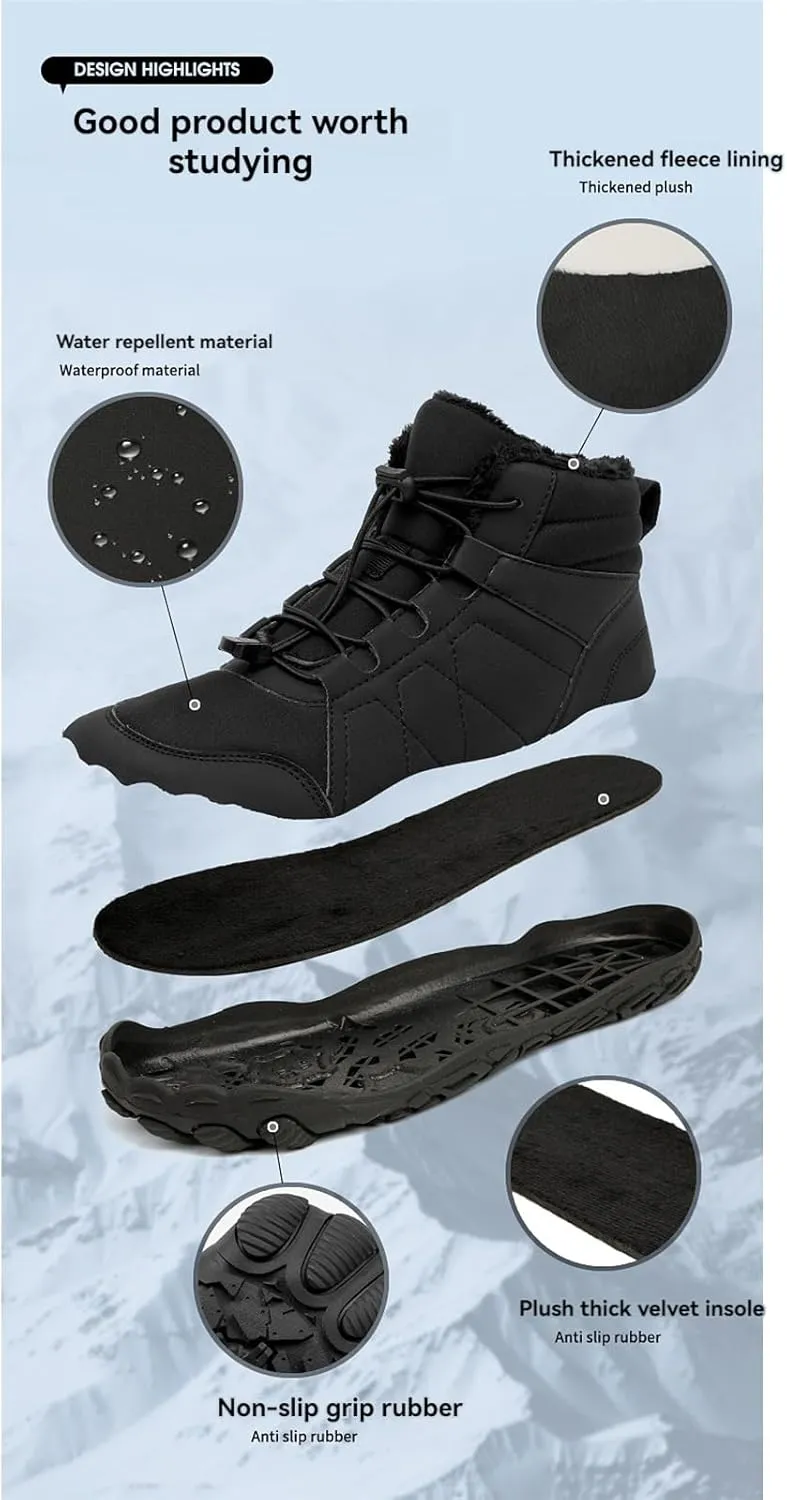 Women's Winter Snow Boots Lightweight Fur Lined Thick Warm Adjustable Slip-On Shoes Waterproof Non-Slip Hiking Boots Rubber Sole Military Work Desert BootsWaterproof Trail Running Barefoot Shoes
