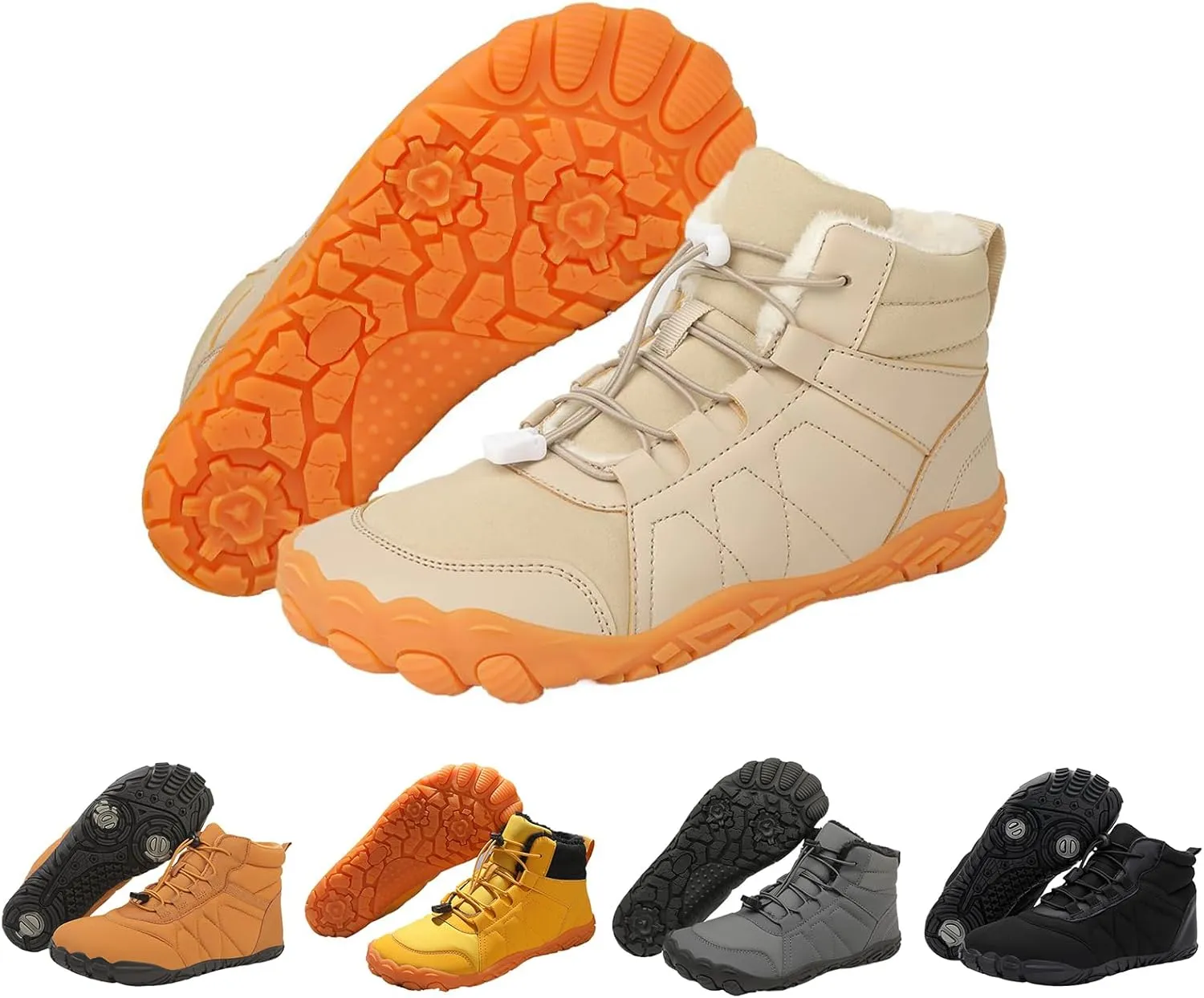 Women's Winter Snow Boots Lightweight Fur Lined Thick Warm Adjustable Slip-On Shoes Waterproof Non-Slip Hiking Boots Rubber Sole Military Work Desert BootsWaterproof Trail Running Barefoot Shoes