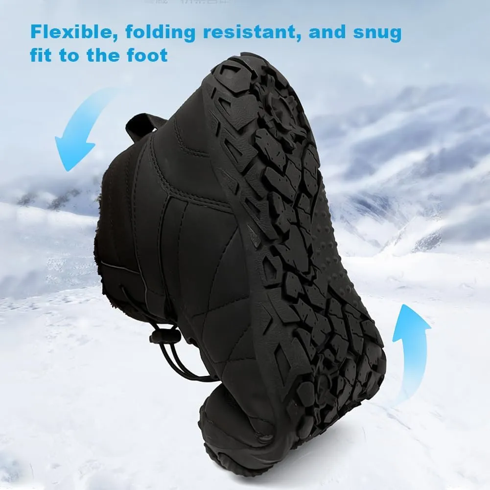 Women's Winter Snow Boots Lightweight Fur Lined Thick Warm Adjustable Slip-On Shoes Waterproof Non-Slip Hiking Boots Rubber Sole Military Work Desert BootsWaterproof Trail Running Barefoot Shoes