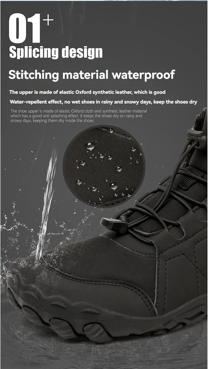 Women's Winter Snow Boots Lightweight Fur Lined Thick Warm Adjustable Slip-On Shoes Waterproof Non-Slip Hiking Boots Rubber Sole Military Work Desert BootsWaterproof Trail Running Barefoot Shoes