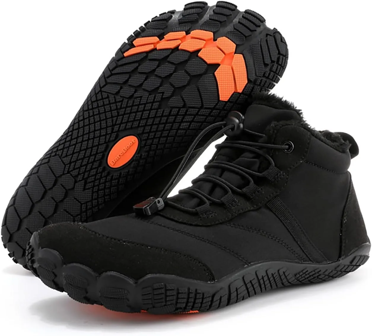 Womens Winter Sport Waterproof Boots Snow Boots Fur Lined Warm Ankle Boots Slip On Fuzzy Hiking Booties