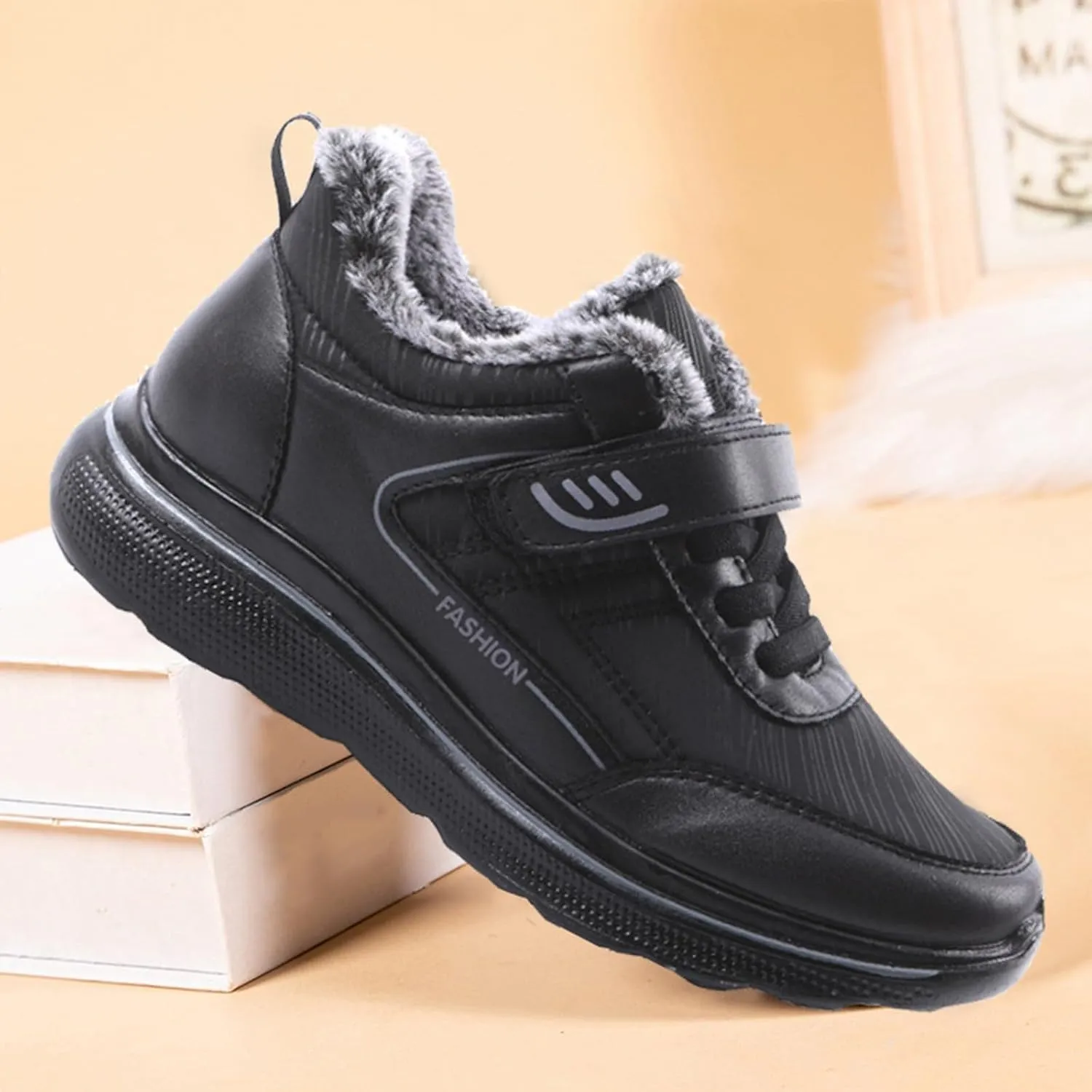 Work Boots for Men Steel Toe Hiking Sneakers with Warm Fur Lining Womens Workout Shoes Non Steel Toe Lightweight Outdoor Botas Mid Ankle Work Casual Hike Grounded Footwear
