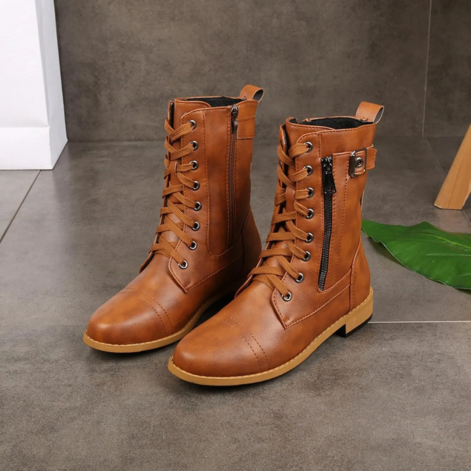Work Boots for Women Ankle Womens Heeled Booties Extra Wide Boots Women Ankle Boot Closed Head Cute Cozy Closed Pointed Toe Low Block Heel Zip Up